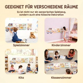 AIYAPLAY Tablica sensoryczna Montessori w kształcie ciężarówki, od 3 lat | Aosom PL