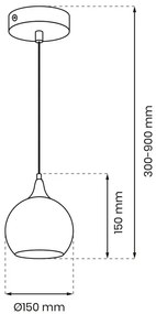 Lampa wisząca ze szklanym kloszem - N66 Cordon