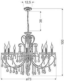 Czarna lampa wisząca glamour - 4X K163 K6-W44