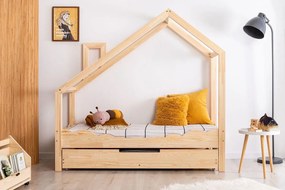 Drewniane łóżko dziecięce domek z szufladą Z7-L95