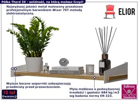 Industrialna półka ścienna biały + dąb artisan - Thord 3X