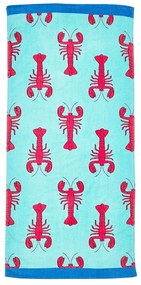 Niebieski bawełniany ręcznik plażowy 76x160 cm Lobster – Catherine Lansfield