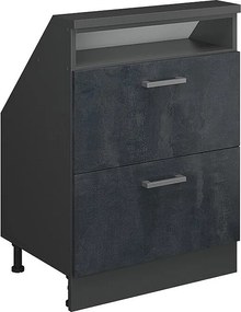 Szafka kuchenna na dach skośny czarny beton 60x46x81.6 r-line