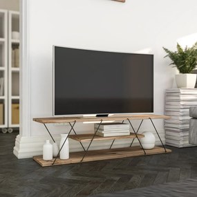 Szafka pod TV w dekorze orzecha 120x33 cm Canaz – Kalune Design