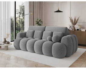Szara rozkładana sofa z materiału bouclé 256 cm Cotonn – ELTAP
