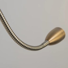 Lampa ścienna brązowa w tym LED z ramieniem do czytania - Brescia Combi