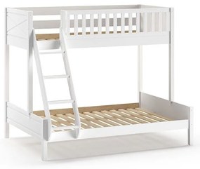 Białe piętrowe łóżko dziecięce 140x200/90x200 cm Scott – Vipack