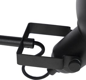 Industrialna lampa stojąca czarna ze złotem 1-światło - Tommy