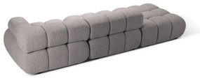 Jasnoszara sofa modułowa z materiału bouclé 288 cm Bellis – Micadoni