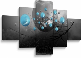 Obraz - jasnoniebieskie abstrakcyjne kule (125x70 cm)