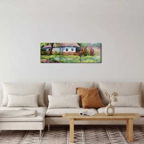 Obraz - Domek (z zegarem) (90x30 cm)