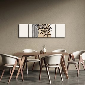 Obraz - Abstrakcja z tropikalnymi liśćmi N⁰3 (170x50 cm)