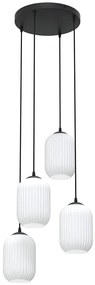 Poczwórna lampa wisząca z mlecznymi kloszami - D165 Savona 6X