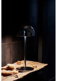 Ciemnoszara lampa stołowa LED ze zdalnym sterowaniem i metalowym kloszem (wysokość 30 cm) Tim – Sirius