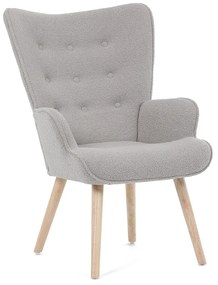 Fotel uszany Bouclé GREY2, szary