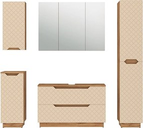 Zestaw mebli łazienkowych dąb/kaszmir ze strukturą płytek 99.4x32x62.5 lotta