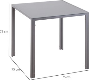 HOMCOM Stół Jadalniany Kwadratowy dla 4 Osób Hartowane Szkło Elegancja i Styl Kolor Szary | Aosom PL