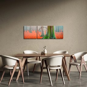 Obraz drzew (z zegarem) (90x30 cm)