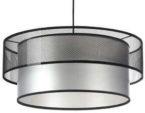 Srebrno-czarna okrągła lampa wisząca z siatką - 17X S421 M8-Z40
