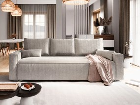 Masseno Sofa MENI z funkcją spania i pojemnikiem na pościel, Rozkładana sofa - Kremowy, POSO 100