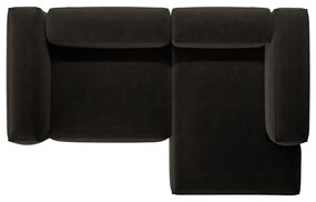 Czarny narożnik (prawostronny/z szezlongiem) Bergano – Cosmopolitan Design