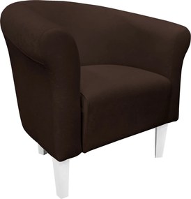Fotel Milo tkanina Mikrofaza stylowy fotel do salonu i sypialni : Kolor nogi - Biała, Kolor tkaniny - 4 MIKROFAZA, Wysokość nogi - 20 cm