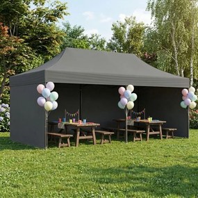 Pawilon ogrodowy 6x3 m szary FGC4 - namiot eventowy automatyczny, regulowana wysokość