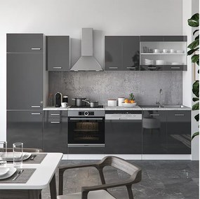 Aneks kuchenny antracytowy wysoki połysk/biały 300x60x81.6 r-line