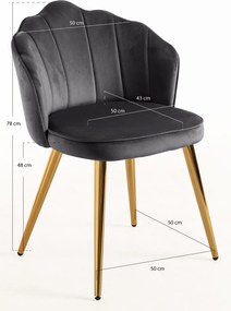 Krzeso Blume w kolorze zotym, aksamitne