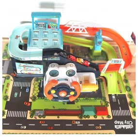 Woopie parking garaż z interaktywną kierownicą + 4 auta