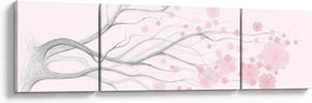 Obraz - Różowe kwiaty (170x50 cm)