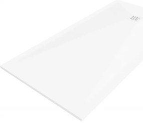 Mexen Stone+ brodzik kompozytowy prostokątny 200 x 100 cm, biały, maskownica biała - 44101020-W