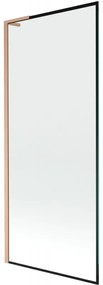 Mexen Next L parawan nawannowy 1-skrzydłowy 80 x 150 cm, czarny wzór, miedź szczotkowana - 895-080-000-03-70-65