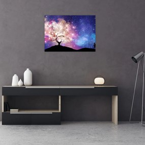 Obraz na szkle - Kosmiczne drzewo (70x50 cm)