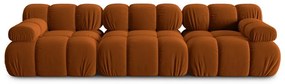 Pomarańczowa aksamitna sofa 282 cm Bellis – Micadoni Home