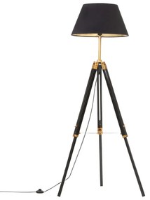 Czarno-złota drewniana lampa podłogowa trójnóg - EX199 H2-C14