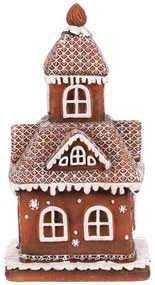 Dekoracja świąteczna Domek z piernika, polyresin, LED, brązowy