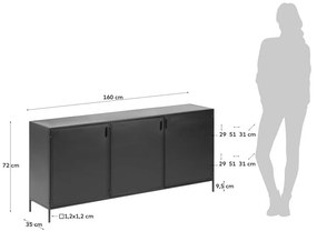 Czarna stalowa komoda 160x72x35 cm Shantay – Kave Home