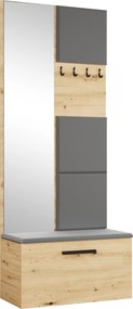 Masseno Garderoba MODULO 80,6/204/40 cm do Przedpokoju Nowoczesna Dąb Artisan