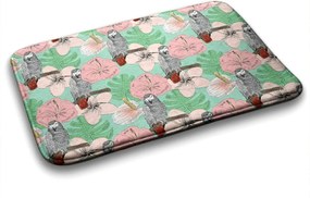 Antypoślizgowy dywanik łazienkowy Antypoślizgowy dywanik łazienkowy Ptaki Papuga Kwiaty