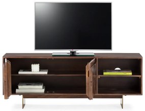 Brązowa szafka pod TV z litego drewna mango 145x55x40 cm Trisha – MOME
