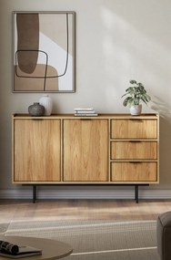 Duża komoda z półkami i szufladami hikora naturalna T3-B96