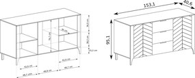 Komoda ALICANTE 153 cm do Salonu Sypialni Kaszmir