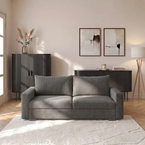 Sofa z Funkcją Spania DRAVOS Szara Sztruksowa Nowoczesna
