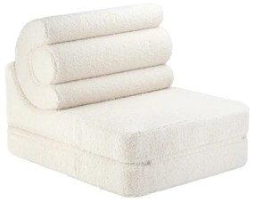 Kremowy fotel dziecięcy z materiału bouclé Flipster – Wigiwama