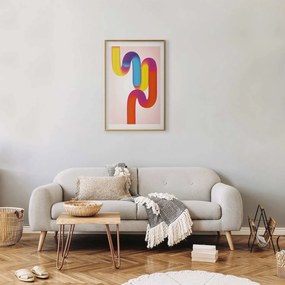 Plakat Tęczowe Rurki 40x60 cm z ramą złotą z marginesem ARTGEIST B