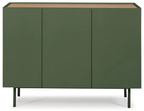 Zielona niska komoda w dekorze dębu 110x85 cm Arista – Teulat