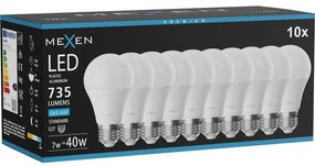 Mexen Nova 10x żarówka LED E27, A60, 7W, Zimna - 6500K, 735 lm - L100-E27-0765-01x10