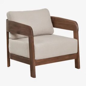 Fotel Ogrodowy Uleno Z Drewna Akacjowego Ciemny Akacjowy Brąz - Sklum