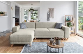 Beżowy rozkładany/ze schowkiem narożnik Classy Sophie – Miuform